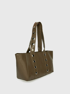 Fever Dreams Eyelet Shoulder Bag Khaki