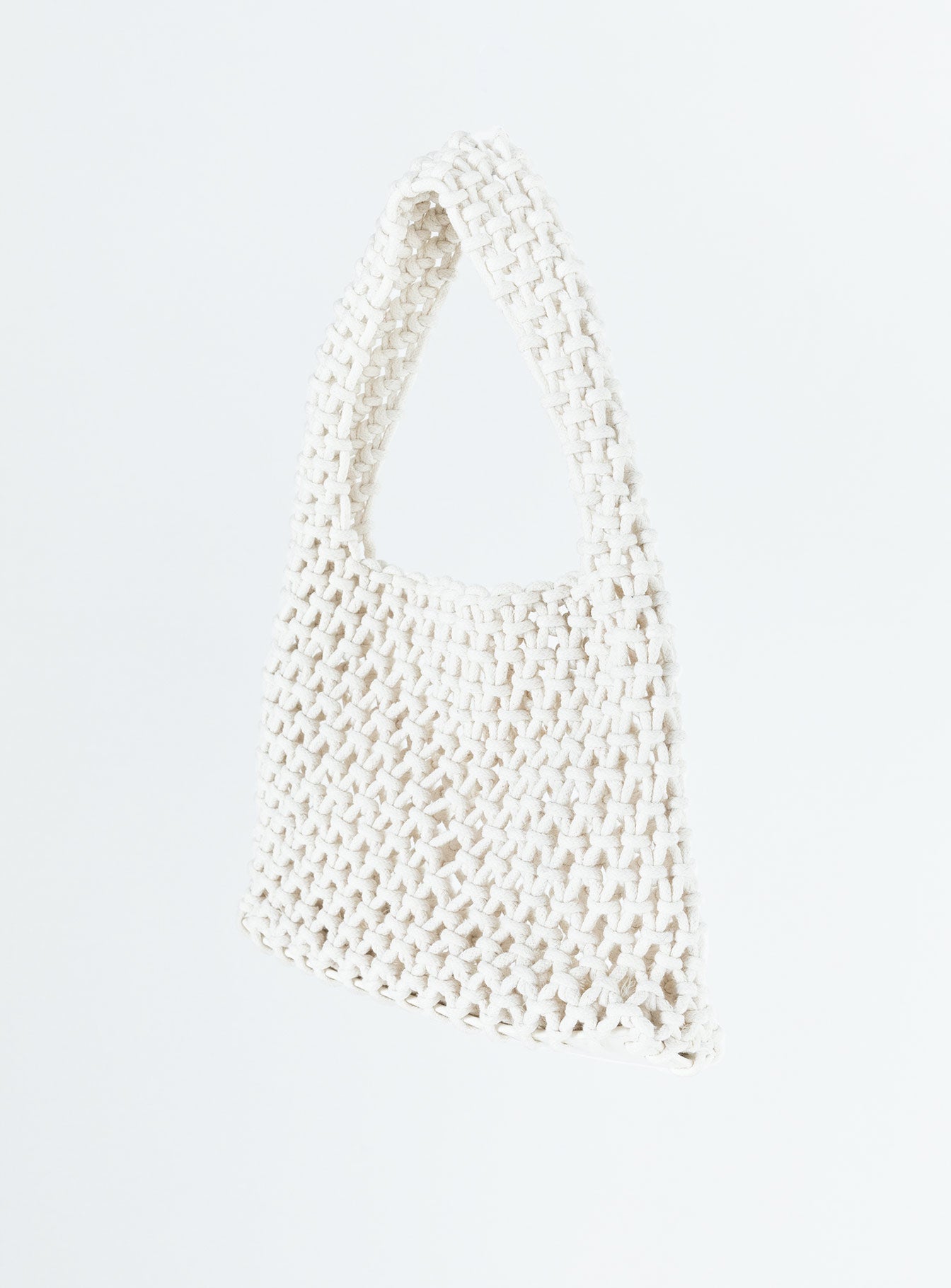 Bag Crochet knit material Fixed handle Flat base