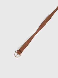Runey Faux Suede Belt Brown / Gold