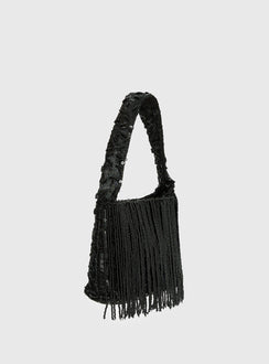 Kiss Goodbye Beaded Tassel Bag Black