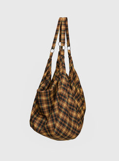 Catch Up Oversized Tote Bag Yellow Check
