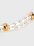 Zayden Double Layered Pearl Necklace Gold