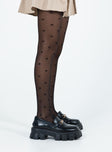 Stockings Sheer material Bow detail High waisted design Good stretch