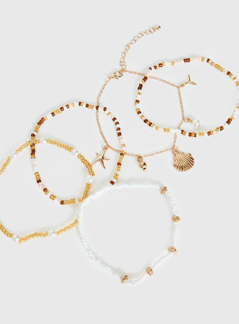 Baby I Know Anklet Pack Gold