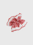 Downtown Scene Scrunchie Red Gingham