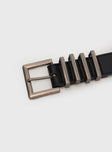 Faux leather belt Silver-toned hardware, buckle fastening