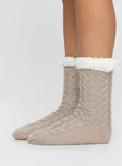 Winter Socks Soft fleece lining, grip on sole 