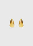 Dahna Diamante Detail Earrings Gold