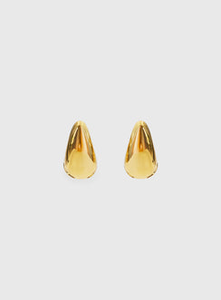 Dahna Diamante Detail Earrings Gold