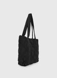 Jovie Nylon Quilted Tote Black