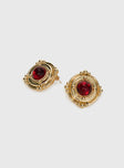 Unfolding Earrings Gold / Red