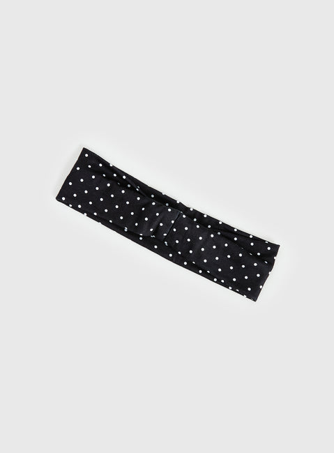 The Juney Headband Black Polka