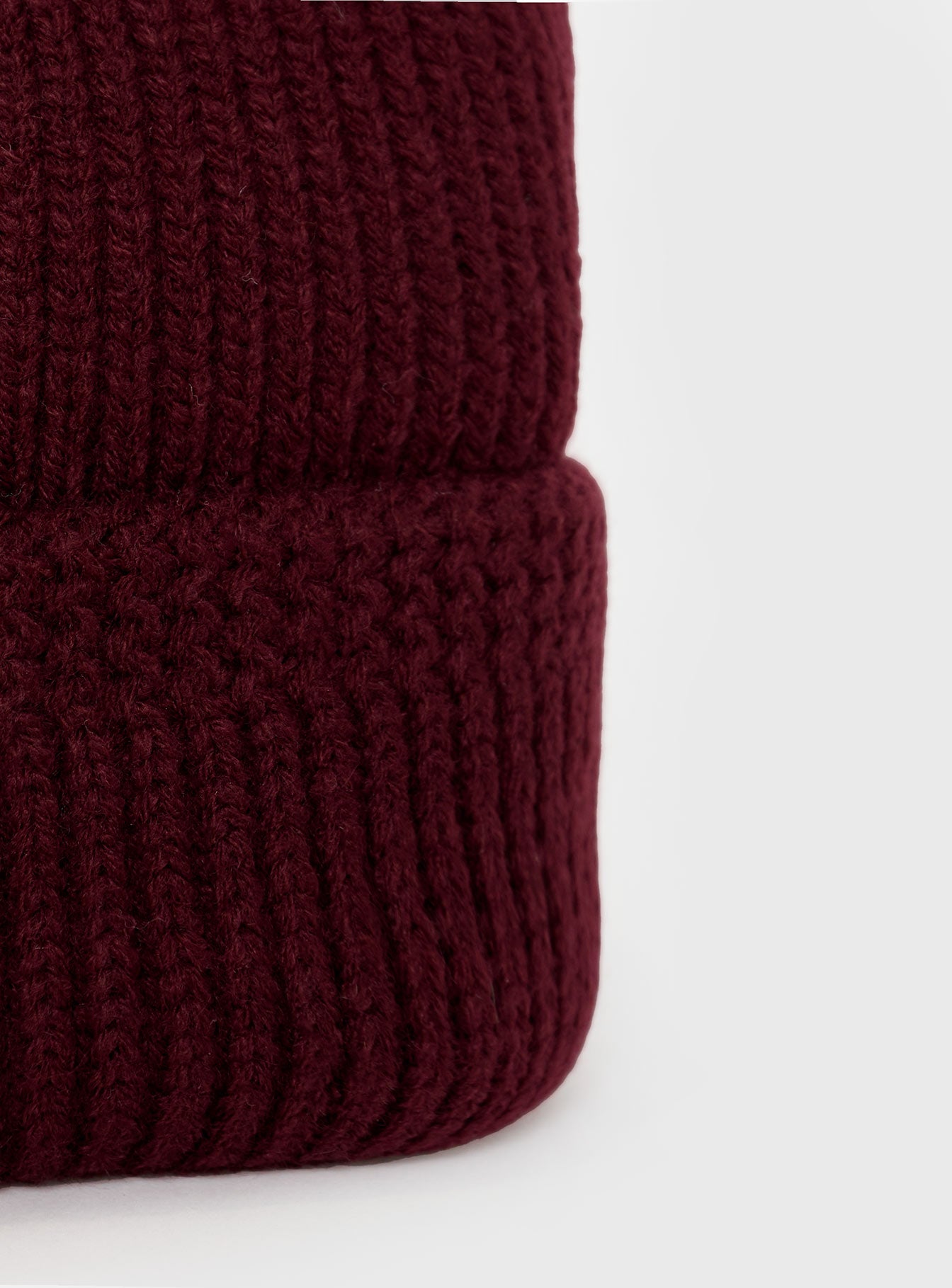 Maroon Knit Beanie Foldable brim