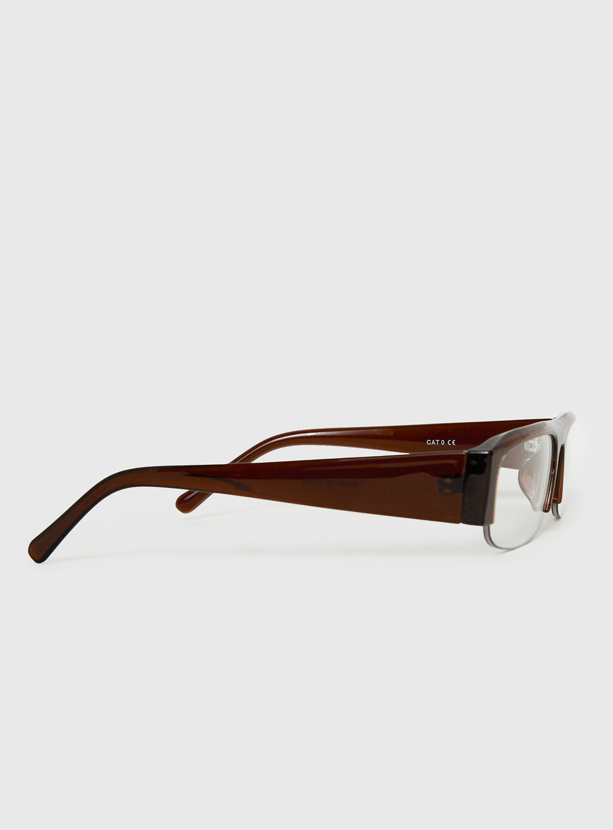 Elzie Blue Light Rectangle Glasses Brown / Clear