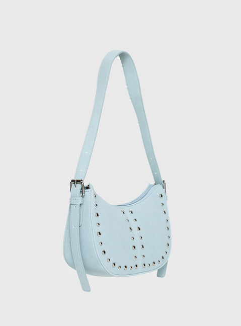 Bright Lights Studded Shoulder Bag Blue