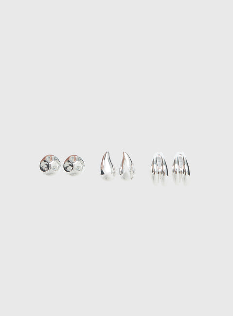 Run The Party Earring Pack Silver