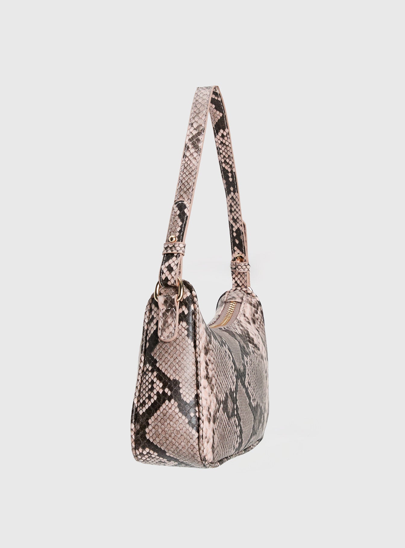 Jaxen Shoulder Bag Pink Snake | Princess Polly