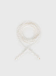 Omar Pearl Tie Necklace White