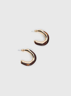 Still Love Hoop Earrings Gold / Brown
