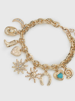 Lone Star Charm Bracelet Gold
