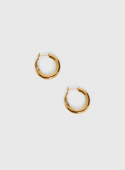Tindra Gold Plated 25mm Hoop Earrings Gold