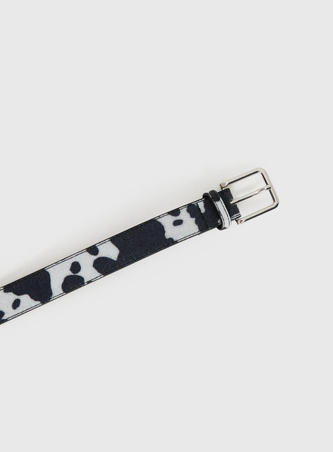 Double Back Faux Suede Belt Cow