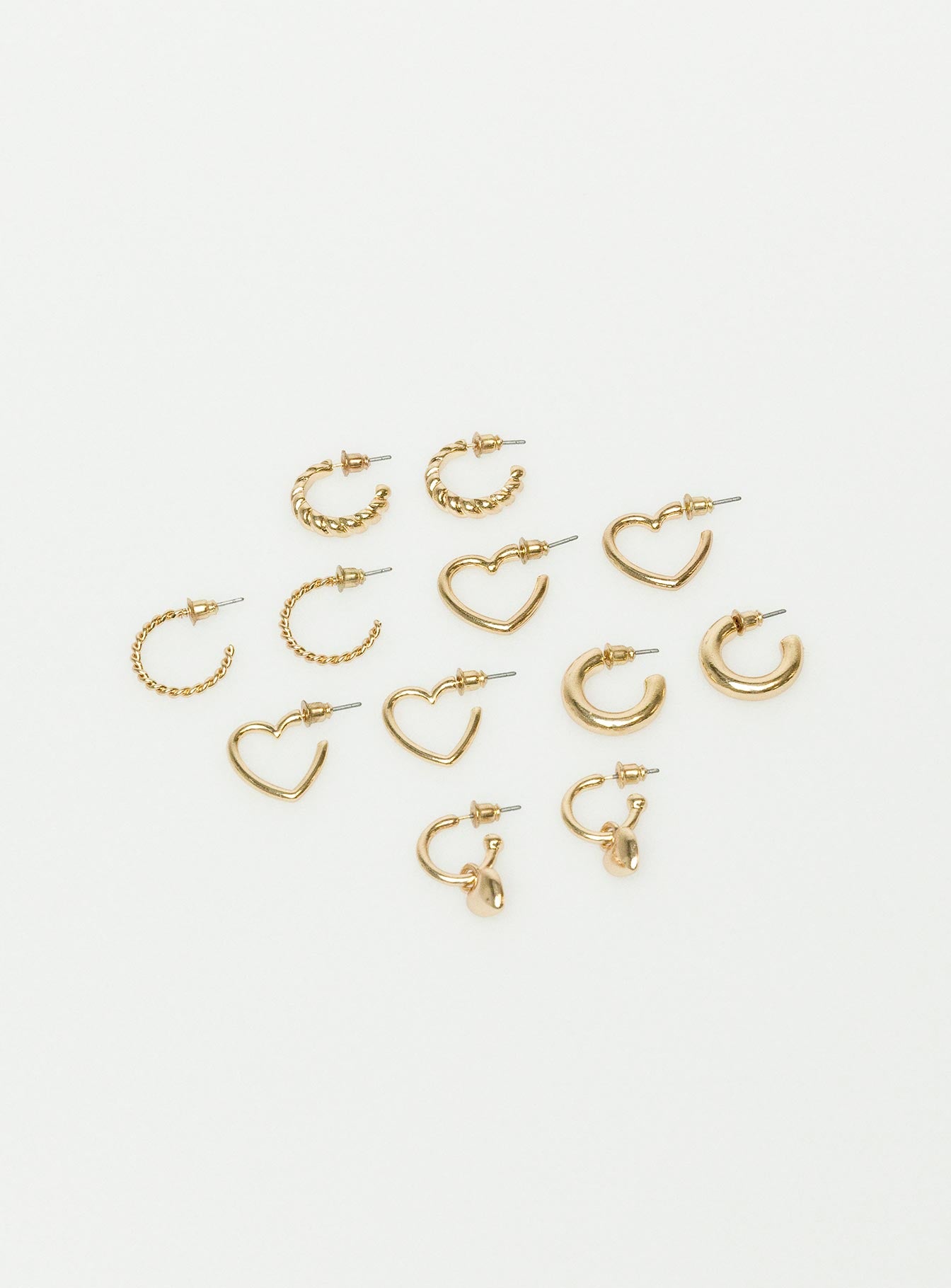 Earring pack Gold toned Pack of six pairs Stud fastening