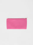 Pink Pencil case Zip fastening with gold toned hardware graphic print 