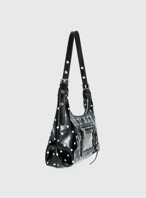 Fabray Cargo Bag Black Polka Dot