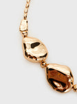 Gold toned necklace Chunky style, losbter clasp fastening