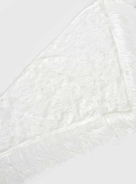Elizebeth Tie Waist Tassel Belt White Elizebeth Tie Waist Tassel Belt White