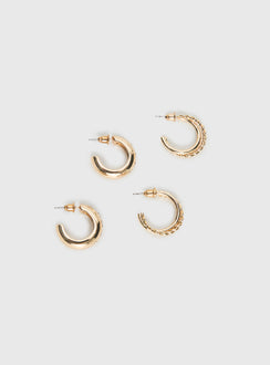 Eventually Earring Set Gold