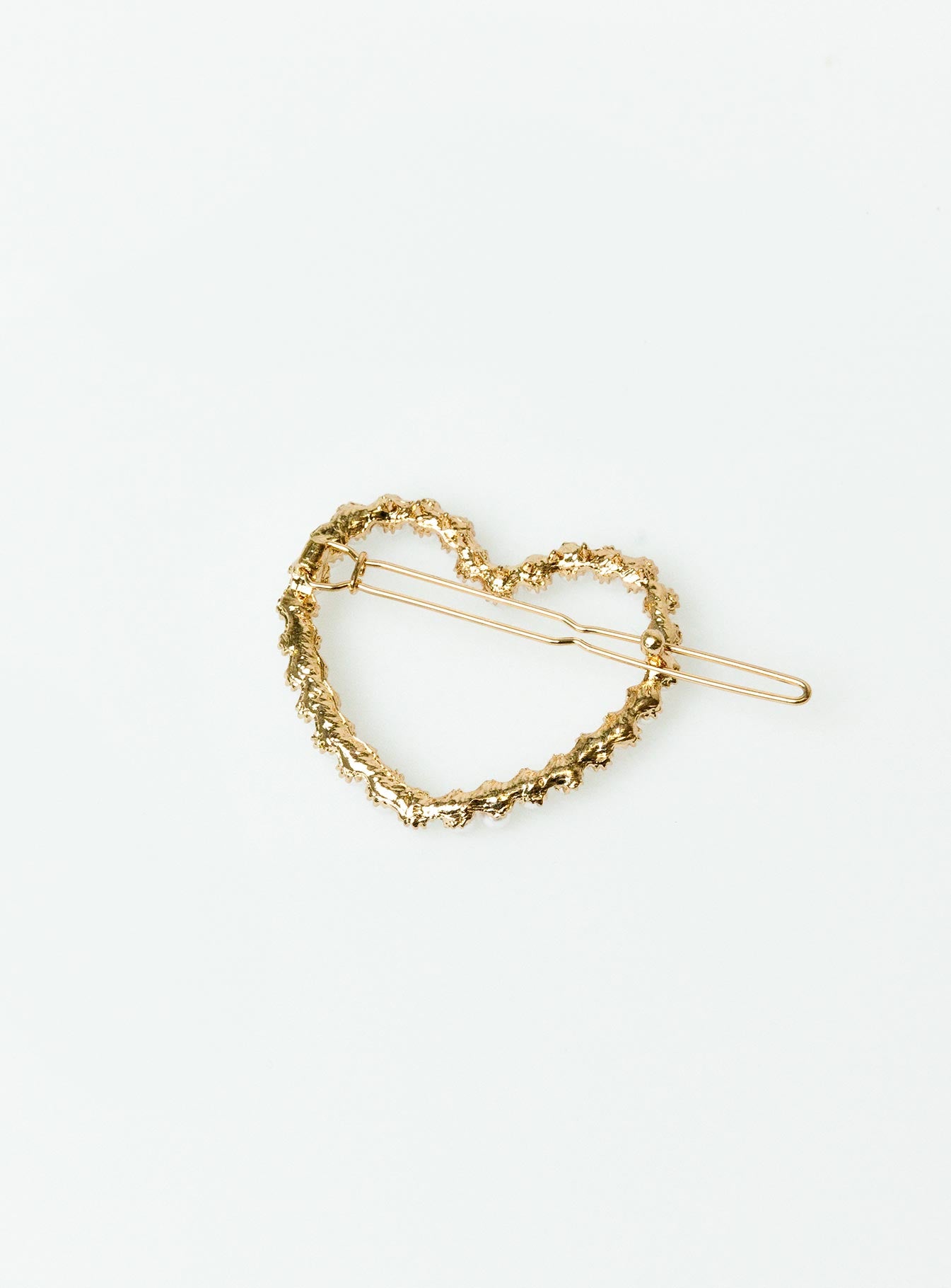 Hair clip  Gold toned Pearl detail Heart shaped  Slim clip fastening 