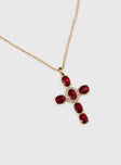 Jacintha Necklace Gold / Red