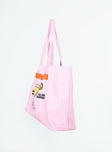 Tote bag, graphic print Fixed shoulder straps, inner slip pocket, flat base