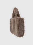 Tote Bag  Faux-fur material, fixed shoulder straps Gold-toned clasp fastening 