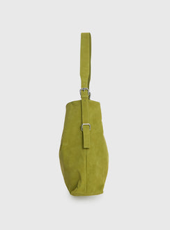 Bonus Points Faux Suede Shoulder Bag Green
