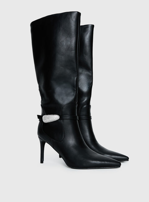 Billini Domineca Knee High Heeled Boots Black | Princess Polly Billini Domineca Knee High Heeled Boots Black | Princess Polly