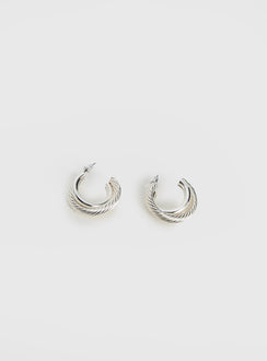 Aster Layered Hoops Silver
