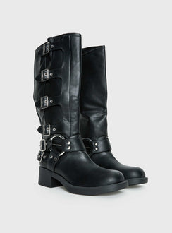 Buckle Down Boots Black