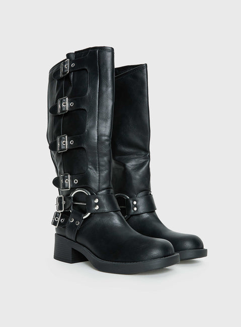 Buckle Down Boots Black