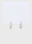 Neaman Pearl Hoop Earrings Gold / White
