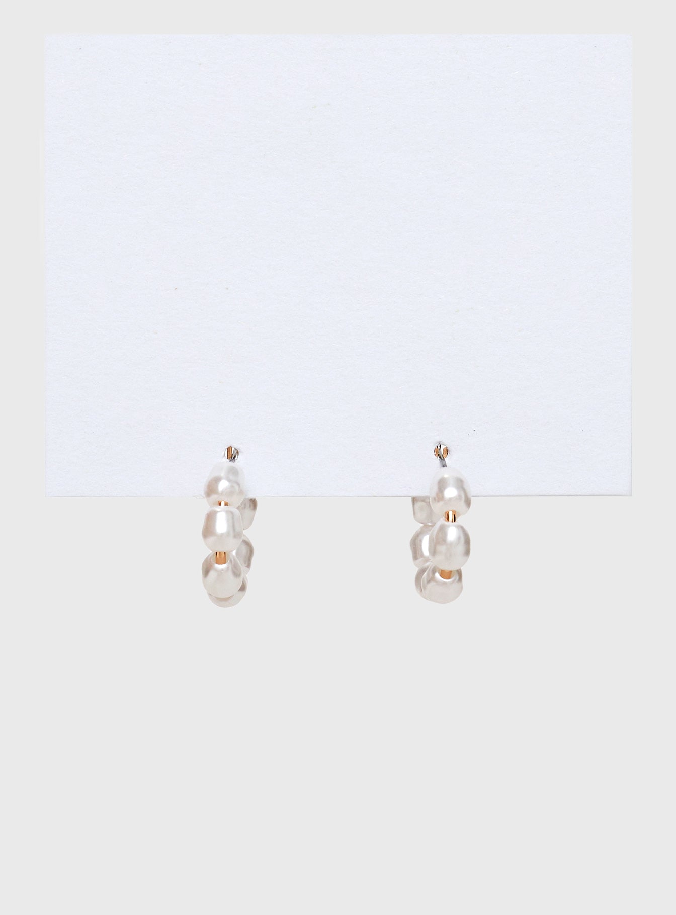 Neaman Pearl Hoop Earrings Gold / White