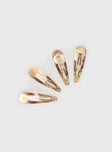 Felipe Hair Clip Pack Gold