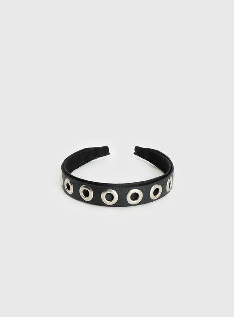 Yasminn Eyelet Headband Black