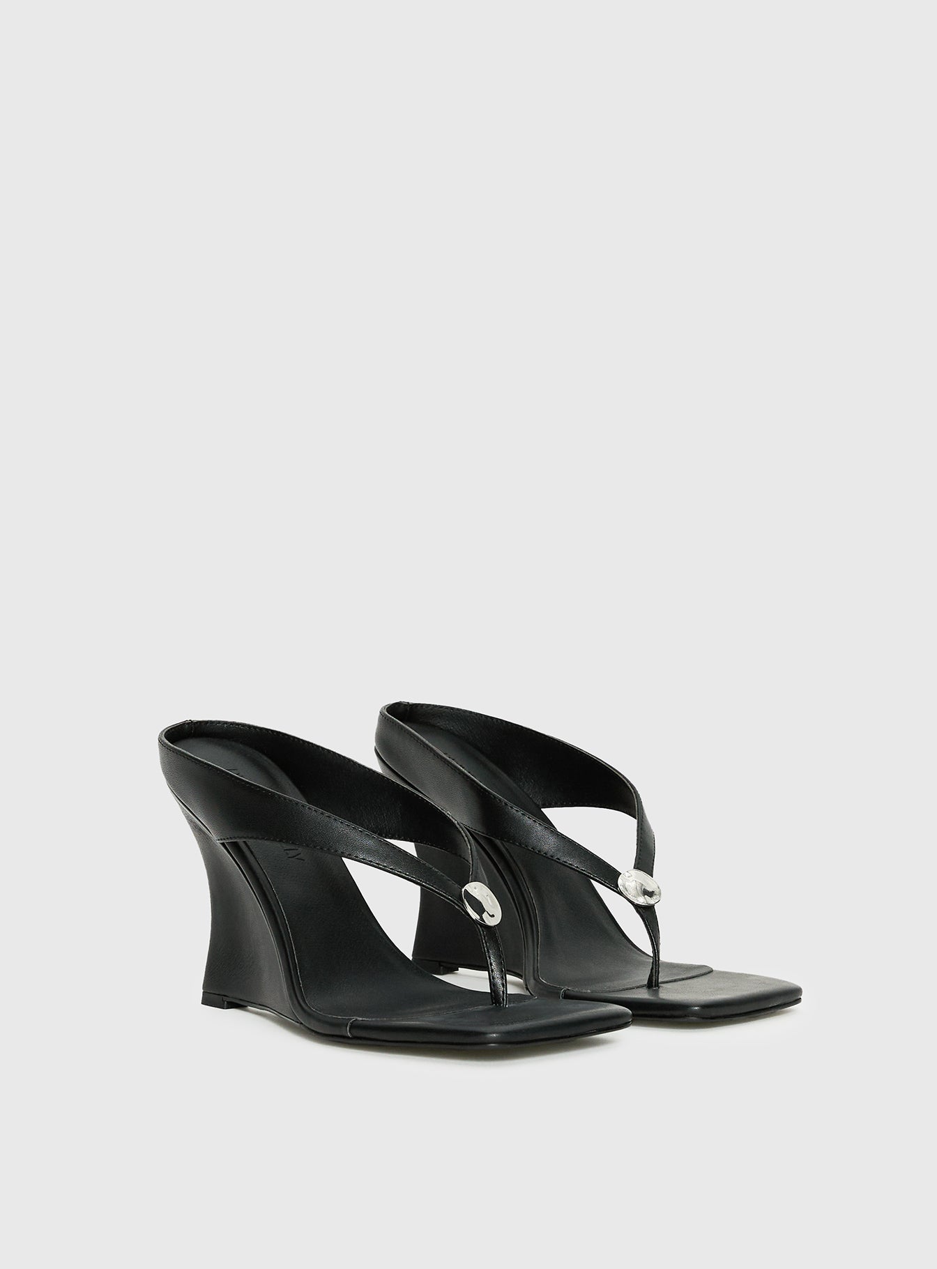 black wedge heel dress shoes Black Sandal T Strap Wedge Dress Shoes