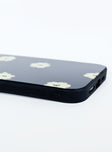 iPhone case Graphic print Plastic back Grip detail on sides Tech chain holes 