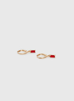 Bridgerton Earrings Gold / Red