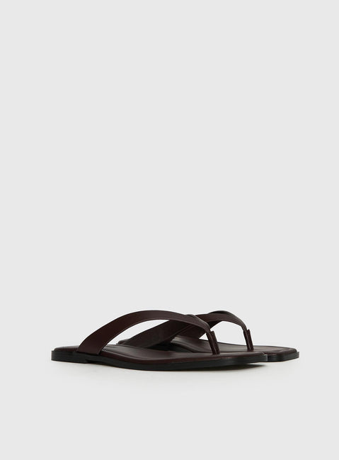 Alara Flat Thong Sandals Brown
