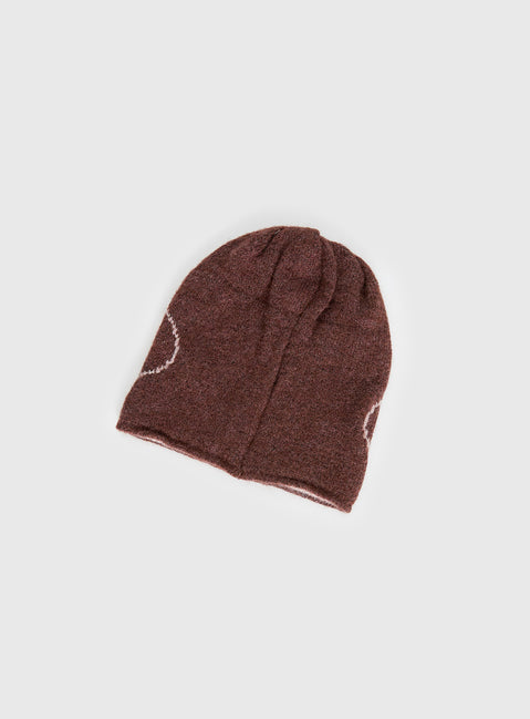 Rhiara Beanie Brown / Pink